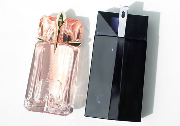 Flacons de Flora Futura et Alien Man - Thierry Mugler